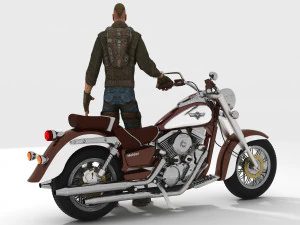 Chopper Biker 5 3D Model