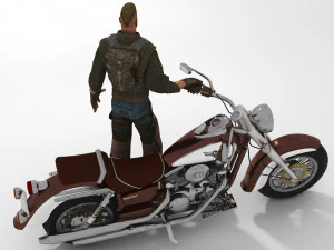 Chopper Biker 5 3D Model
