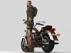 Chopper Biker 5 3D Model
