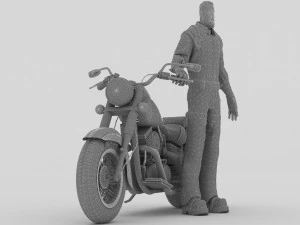 Chopper Biker 5 3D Model