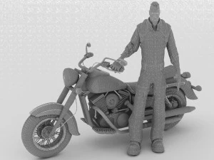 Chopper Biker 5 3D Model