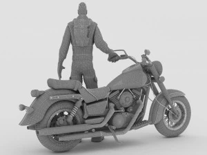 Chopper Biker 5 3D Model