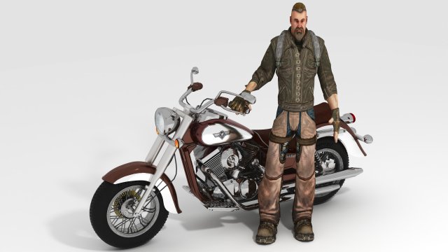 Chopper Biker 5 - 4K Model 3D .c4d .max .obj .3ds .fbx .stl .blend