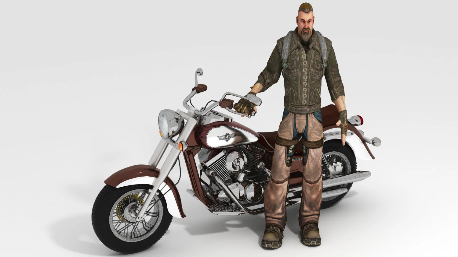 Chopper Biker 5 3D Model .c4d .max .obj .3ds .fbx .stl .blend 
