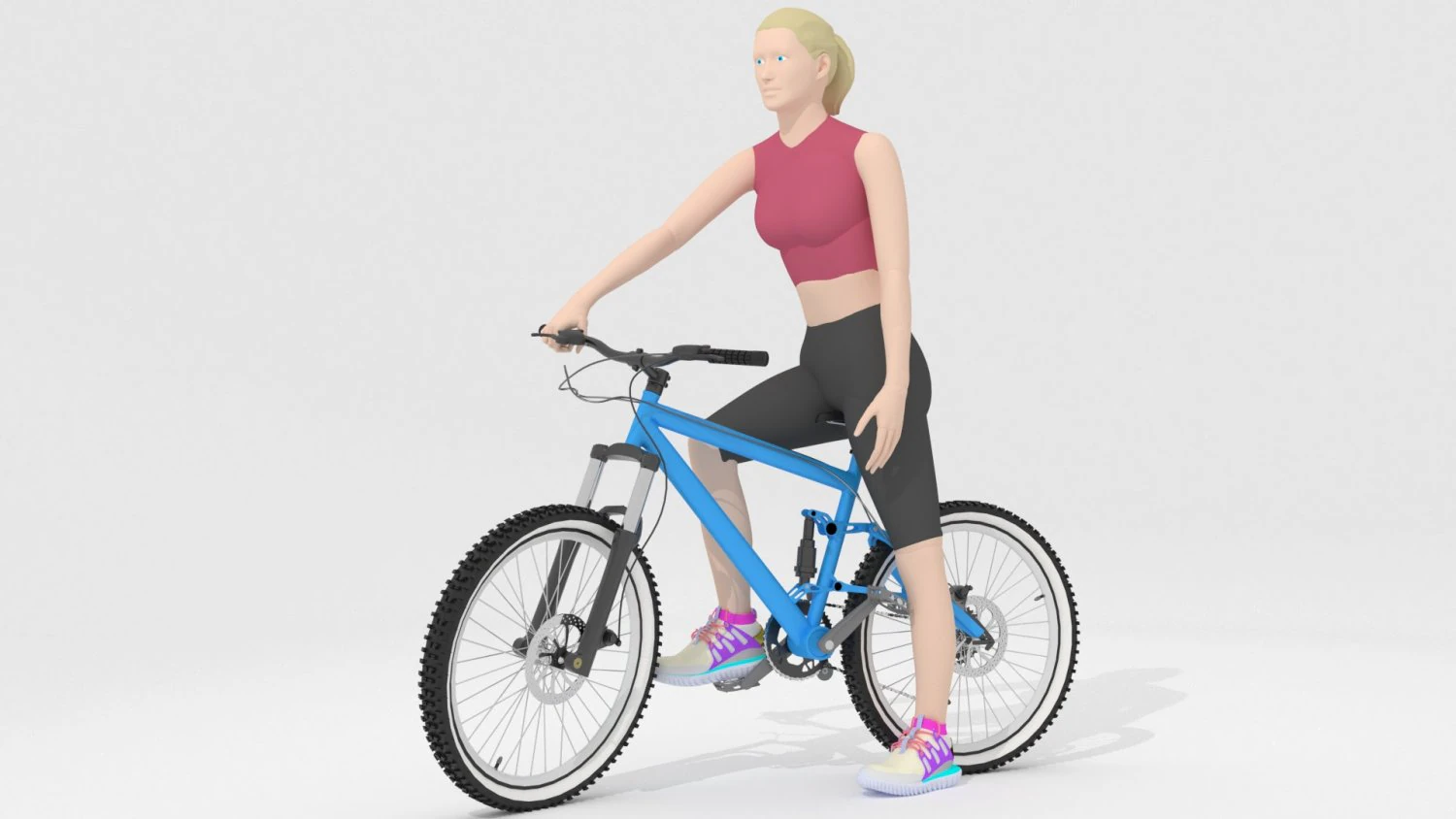 Sportive Biker 4K 3D Model .c4d .max .obj .3ds .fbx .stl .blend 