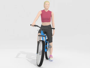 Sportive Biker 4K 3D Model