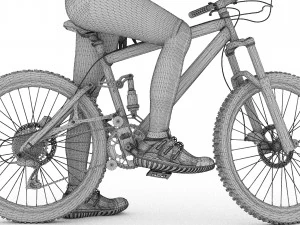 Sportive Biker 4K 3D Model