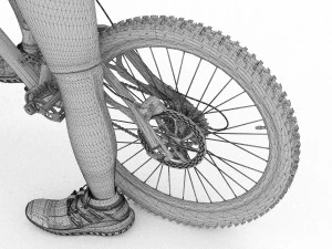 Sportive Biker 4K 3D Model