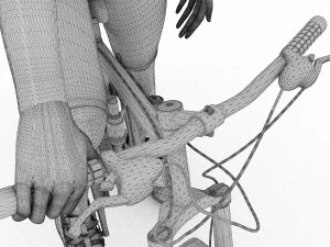 Sportive Biker 4K 3D Model