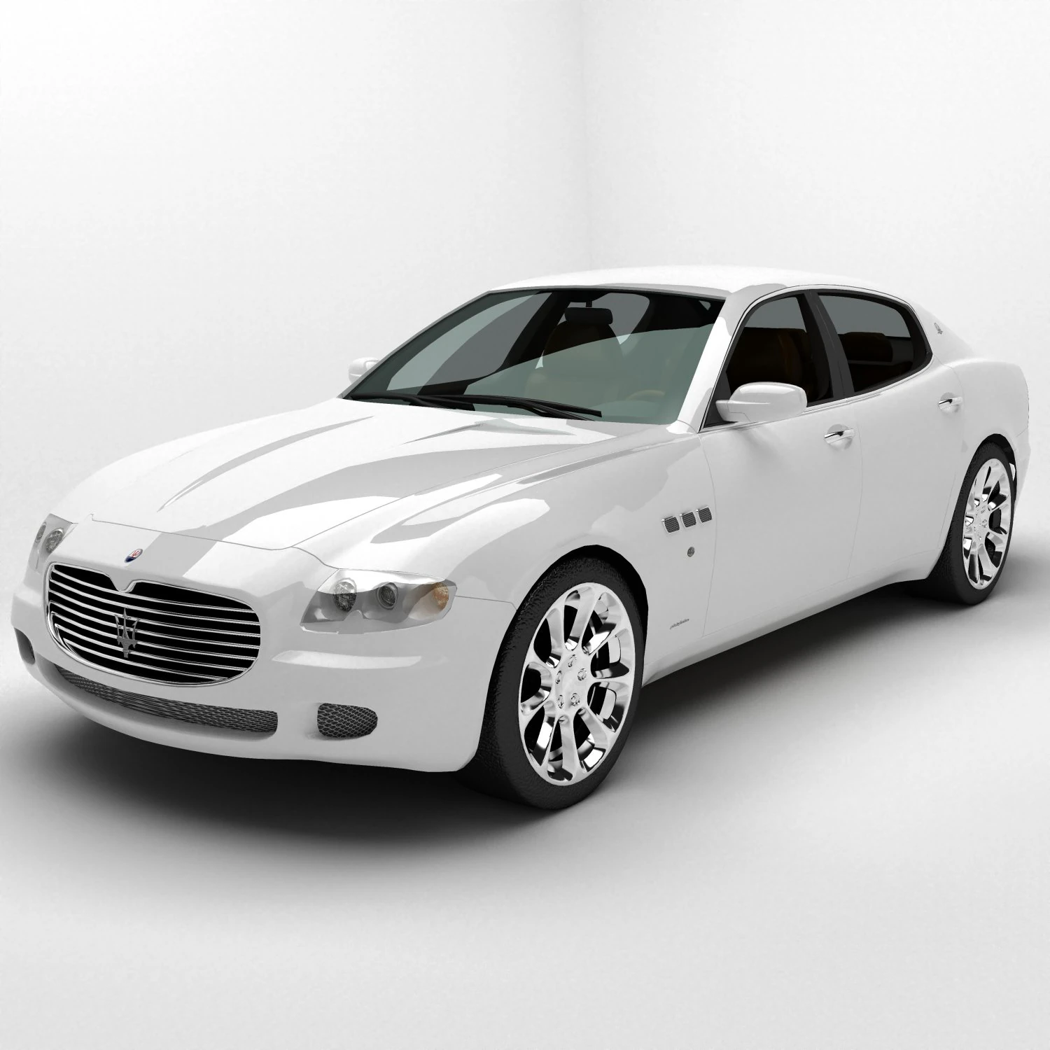 Maserati Quattroporte 3D Model .c4d .max .obj .3ds .fbx .stl .blend