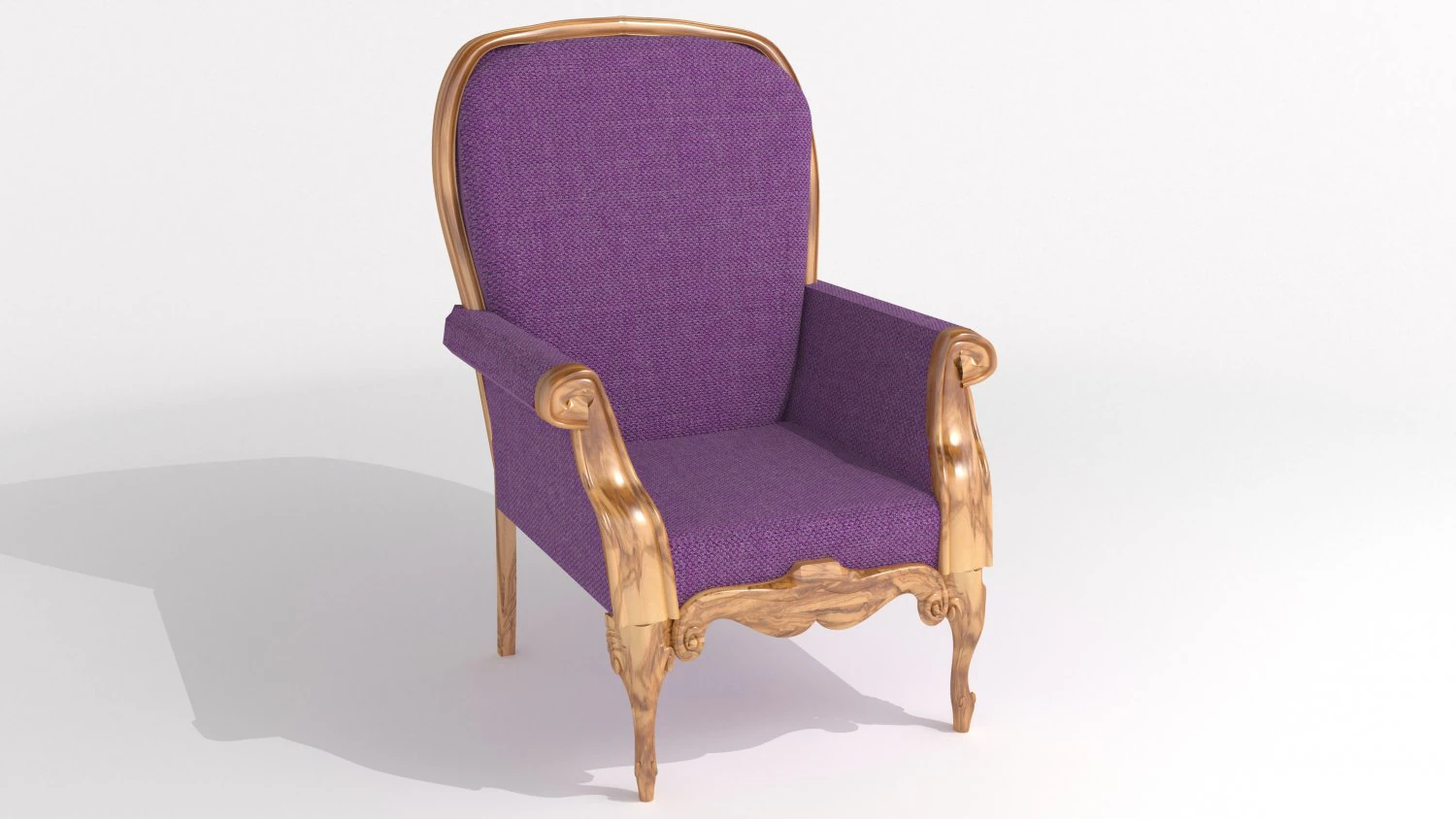 Armchair Classy 3D Model .c4d .max .obj .3ds .fbx .stl .blend