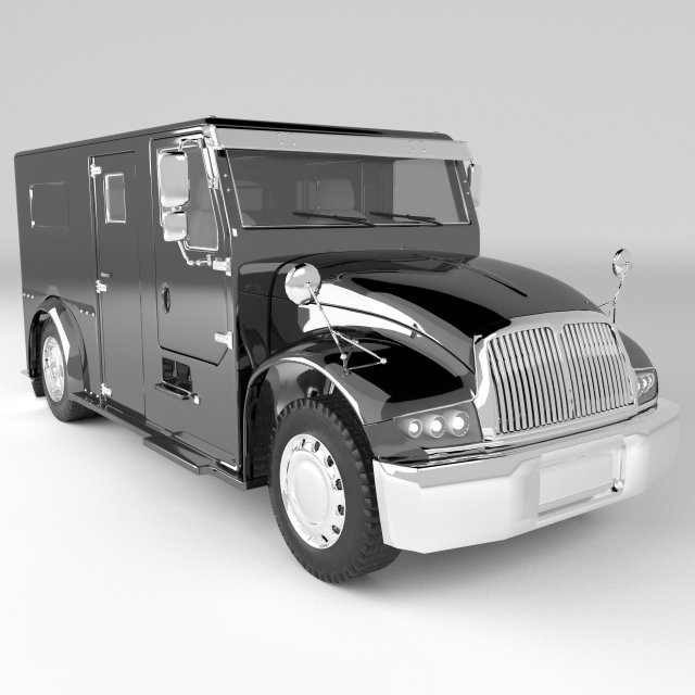 Armored Truck 4K 3D Model .c4d .max .obj .3ds .fbx .stl .blend 