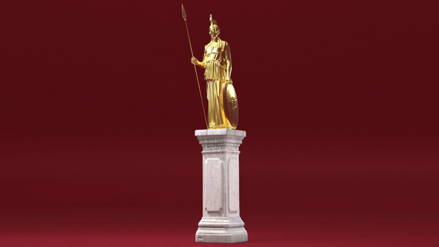 Athena Statue 3D Model .c4d .max .obj .3ds .fbx .stl .blend