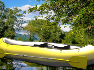 Tandem Canoe 4K 3D Model