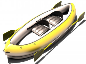 Tandem Canoe 4K 3D Model