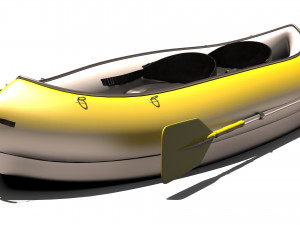 Tandem Canoe 4K 3D Model