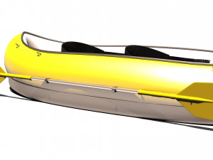 Tandem Canoe 4K 3D Model