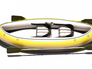 Tandem Canoe 4K 3D Model