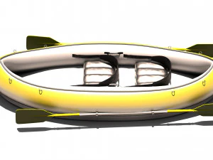 Tandem Canoe 4K 3D Model