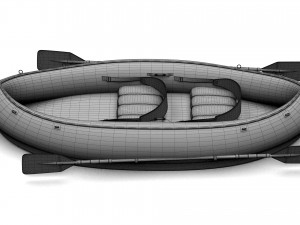 Tandem Canoe 4K 3D Model