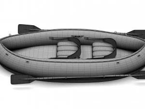 Tandem Canoe 4K 3D Model