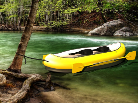 Tandem Canoe 4K 3D Model