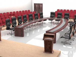 Салон для совещаний и зал одновременной работы 4K 3D Модель