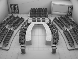 Meeting Saloon and Simultane Room 3D Model