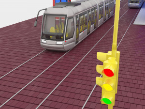 Tram and Station 4K 3D Model
