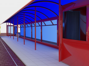 Tram and Station 4K 3D Model
