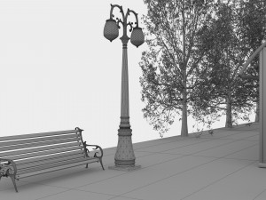 Tram and Station 4K 3D Model