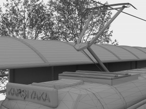 Tram and Station 4K 3D Model