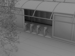 Tram and Station 4K 3D Model