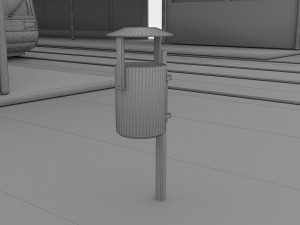 Tram and Station 4K 3D Model