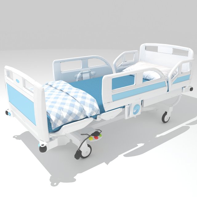Intensive Care Bed 5 - 4K 3D-Modell .c4d .max .obj .3ds .fbx .stl .blend 