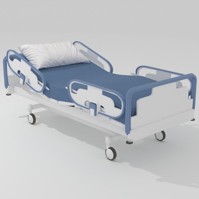 Hospital Bed 6 - 4K 3D Model .c4d .max .obj .3ds .fbx .stl .blend 