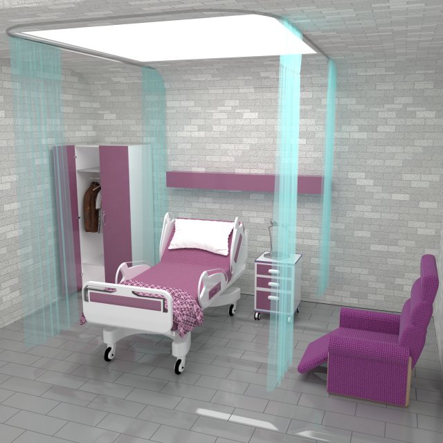 Hospital Room 7 - 4K Modelo 3D .c4d .max .obj .3ds .fbx .stl .blend 