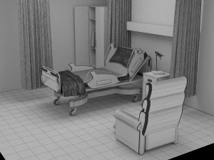 Hospital Room 7 - 4K 3D Model