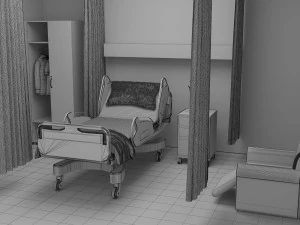 Hospital Room 7 - 4K 3D Model