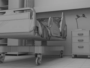 Hospital Room 7 - 4K 3D Model