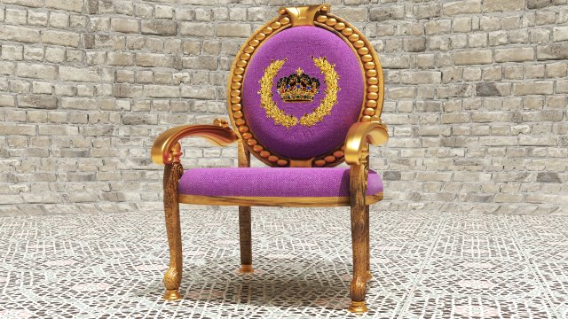 King Throne 8 - 4K 3D Модель .c4d .max .obj .3ds .fbx .stl .blend 