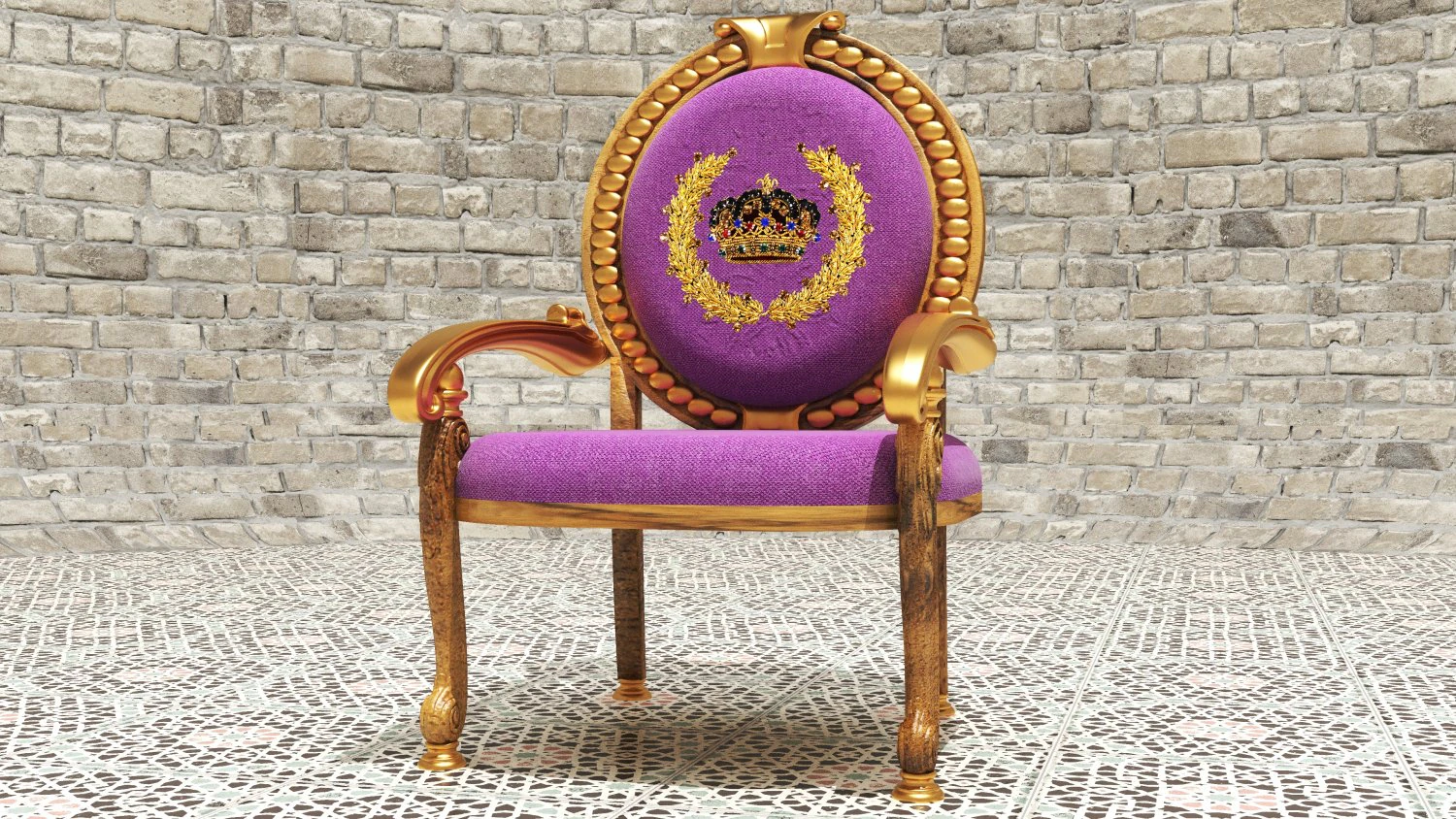 King Throne 8 - 4K 3D Model .c4d .max .obj .3ds .fbx .stl .blend