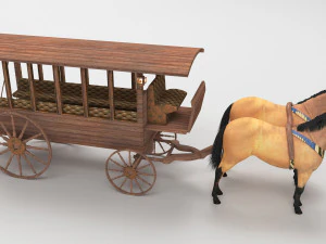 &Ocirc;nibus a cavalo 4K Modelo 3D