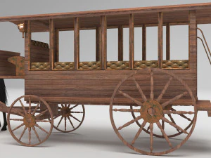 &Ocirc;nibus a cavalo 4K Modelo 3D