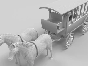 &Ocirc;nibus a cavalo 4K Modelo 3D