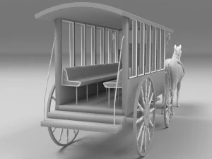 &Ocirc;nibus a cavalo 4K Modelo 3D