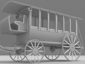 &Ocirc;nibus a cavalo 4K Modelo 3D