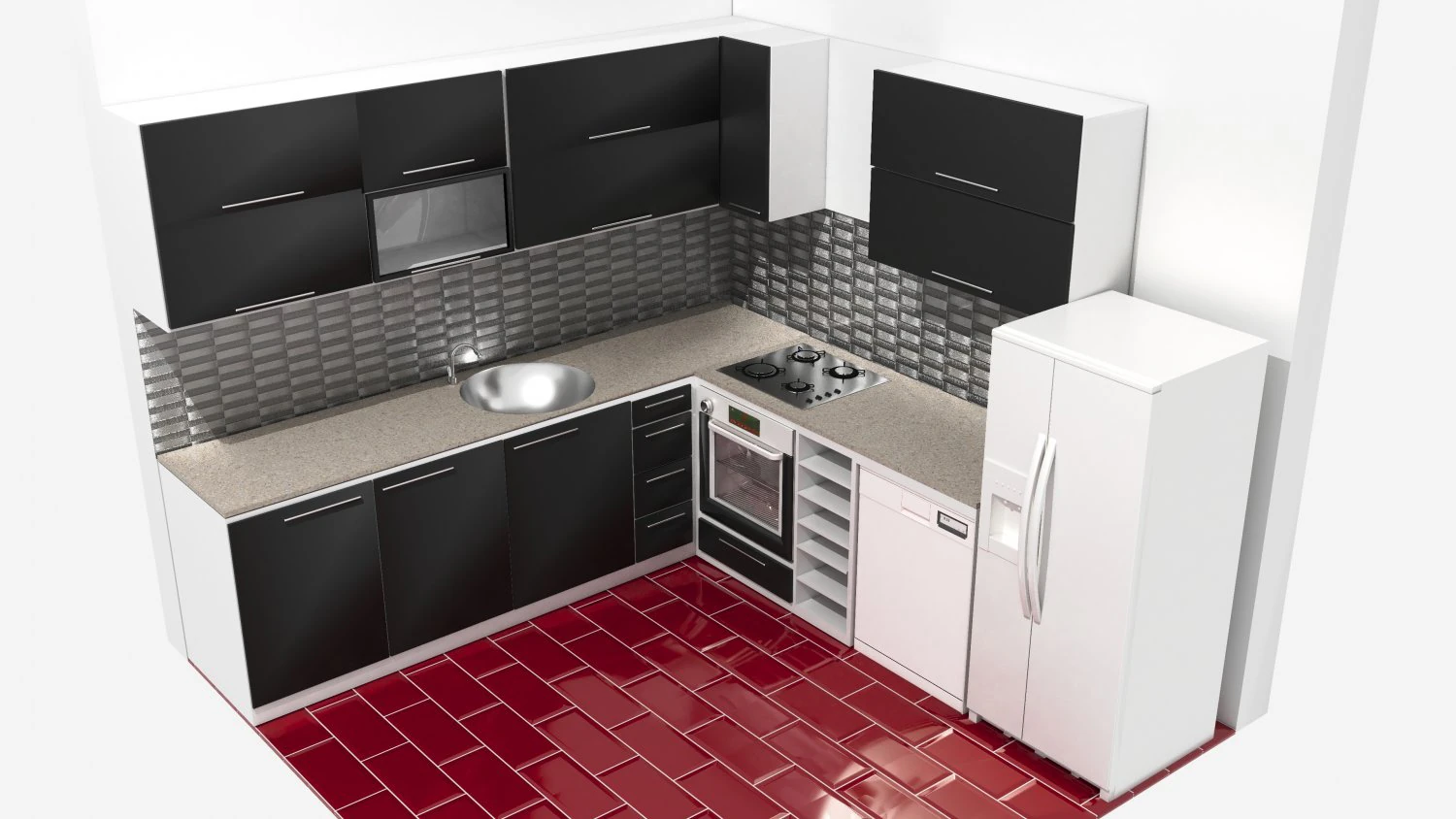 Kitchen 3D Model .c4d .max .obj .3ds .fbx .stl .blend 
