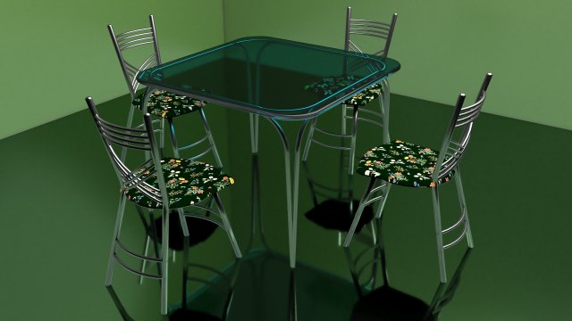 Cafe Table and Chairs 4K 3Dモデル .c4d .max .obj .3ds .fbx .stl .blend 