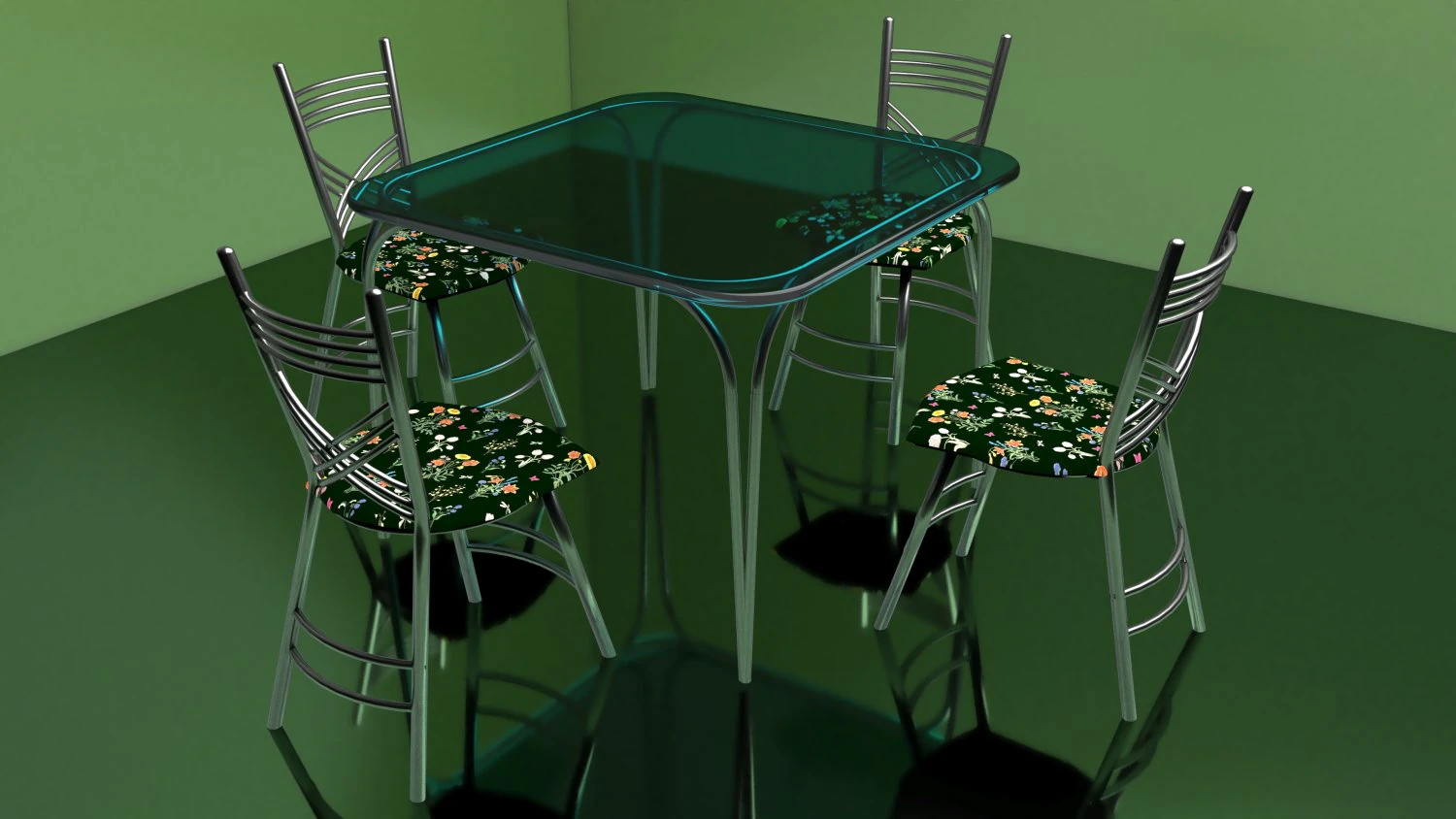 Cafe Table and Chairs 4K 3D Model .c4d .max .obj .3ds .fbx .stl .blend 